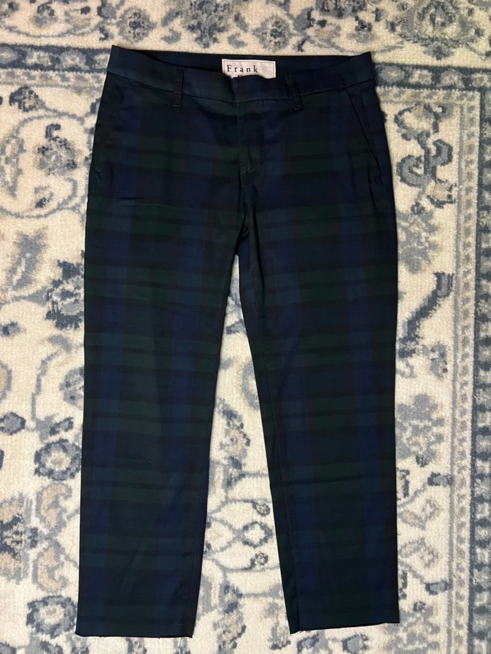 Frank & Eileen Wicklow Plaid Chinos - Navy & Green - Picture 3 of 9